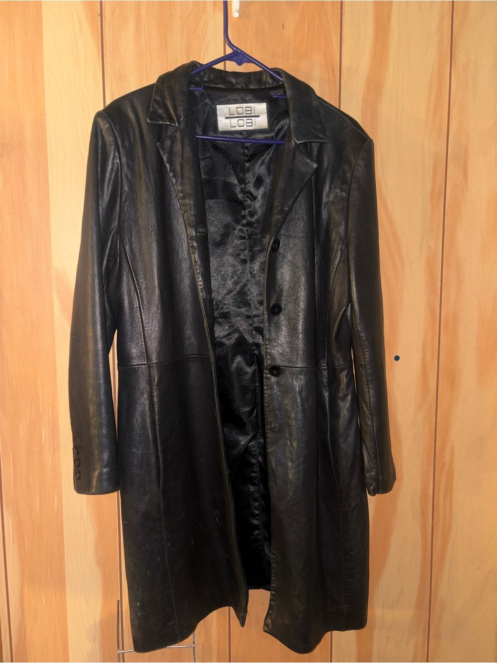 Vintage Lobi Lobi Black
Genuine Leather Longline Trench Coat Jacket
SIze L
